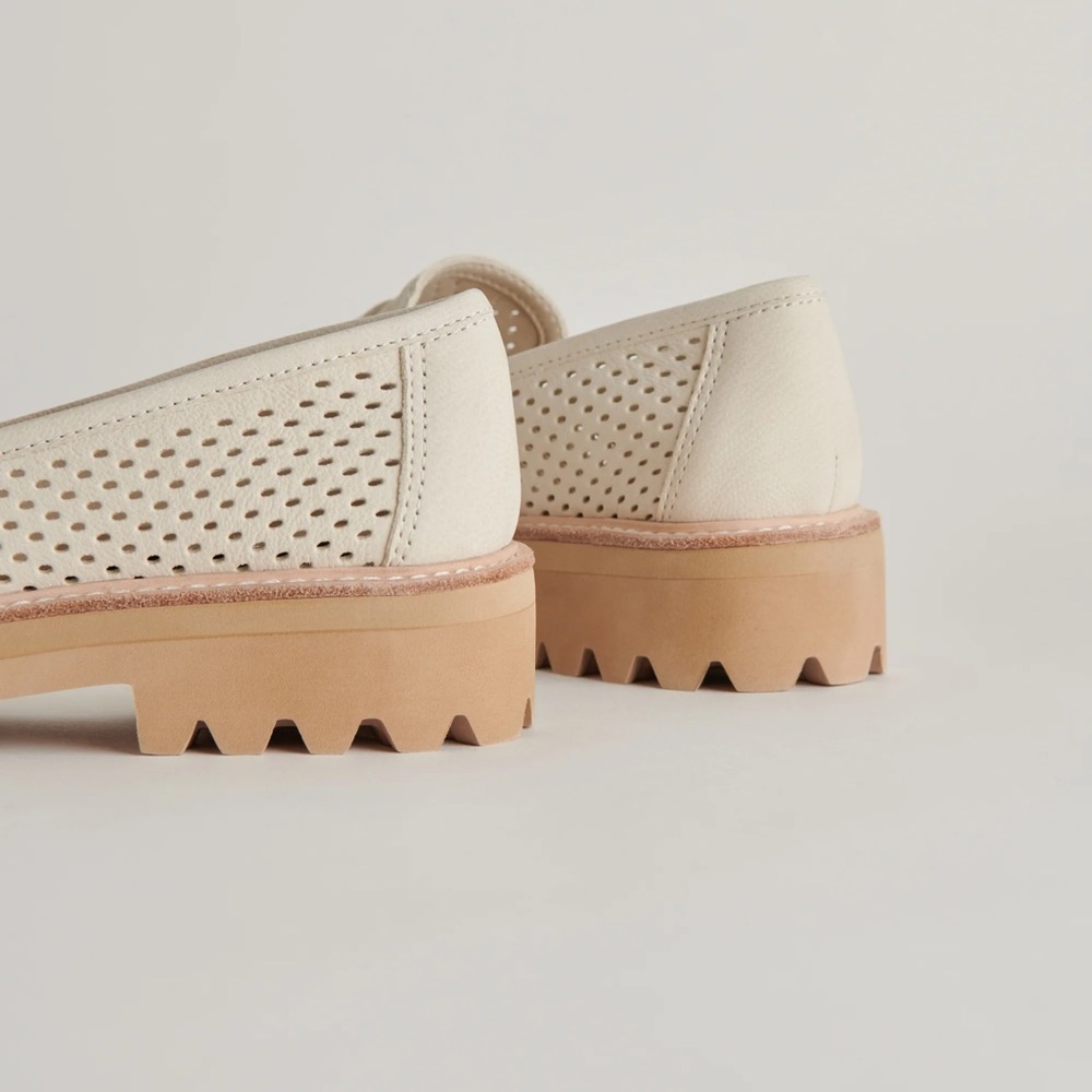 Dolce Vita Ivory Perforated Loafers - Picture 2 of 7
